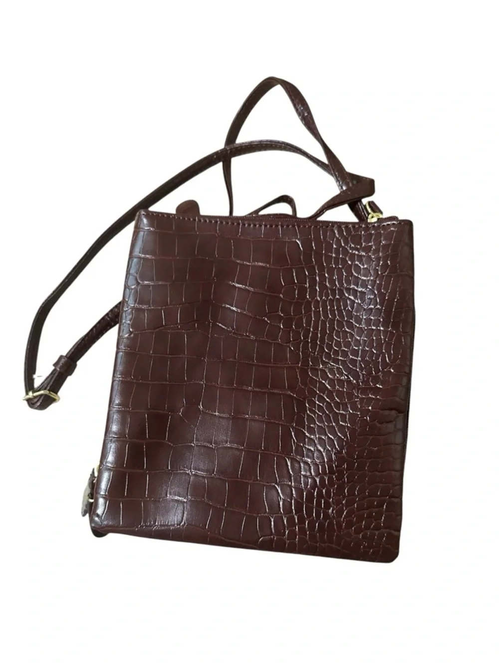 Giani Bernini Triple-Zip Pebble Leather Dasher Crossbody Women's Wine - Picture 4 of 7